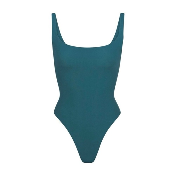 SKIMS fits everybody square neck bodysuit sleeveless like new htf color teal 3X - Picture 2 of 7